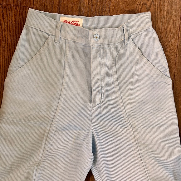 Vintage & Rare Coca-Cola Baby Blue Corduroy Womens Pants, Sz 2 - Picture 4 of 9